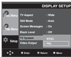 SAMSUNG DVD-P270K - Setting Up the Display Options - 3