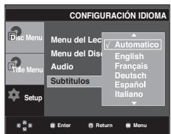 SAMSUNG DVD-P270K - Utilización del idioma de los subtitulos - 1