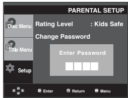 SAMSUNG DVD-P270K - Setting Up the Rating Level - 4