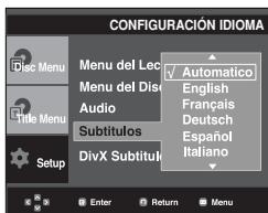 SAMSUNG DVD-P375K - Utilización del idioma de los subtitulos - 1