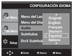 SAMSUNG DVD-P375K - Utilización del idioma del audio - 1