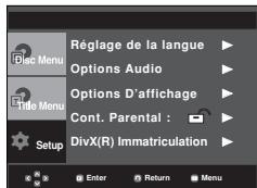 SAMSUNG DVD-P375K - Utilisation du menu de configuration - 1