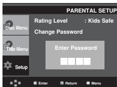 SAMSUNG DVD-P375K - Setting Up the Rating Level - 4