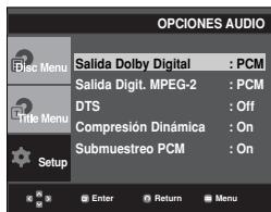 SAMSUNG DVD-P375K - Configuración de las-optiones de audio - 2