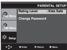 SAMSUNG DVD-P375K - Setting Up the Rating Level - 3