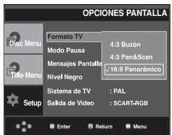 SAMSUNG DVD-P375K - Configuración de las options de pantalla - 2