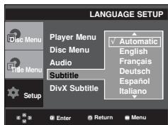 SAMSUNG DVD-P375K - Using the Subtitle Language - 1
