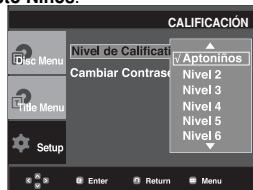 SAMSUNG DVD-P375K - Configuración del niveau de clasificacion - 5