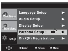 SAMSUNG DVD-P375K - Setting Up the Rating Level - 2