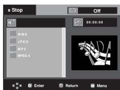 SAMSUNG DVD-P375K - Clips Menu for MP3/WMA/JPEG/MPEG4/CD Audio - 1