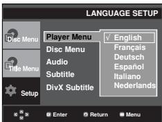 SAMSUNG DVD-P375K - Using the Player Menu Language - 1