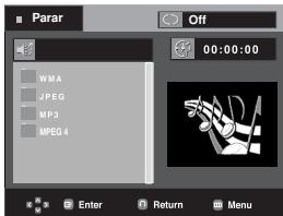 SAMSUNG DVD-P375K - Menu de secuencias para MP3/WMA/JPEG/MPEG4/CD Audio - 1