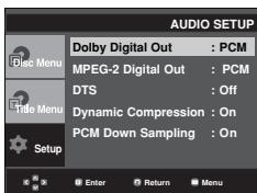 SAMSUNG DVD-P375K - Setting Up the Audio Options - 2