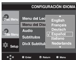 SAMSUNG DVD-P375K - Utilización del idioma del menu del disco - 1