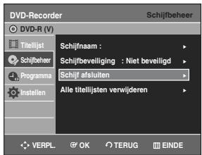SAMSUNG DVD-R129 - Druk op de ▲▼ toets om Schijf afsluiten te selecteren. Druk verwolgens op de OK of ➔ toets. - 2