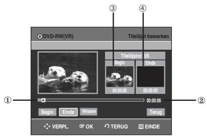 SAMSUNG DVD-R129 - Druk aan het begin van het te verwijderen gedeelte op de OK toets. - 2