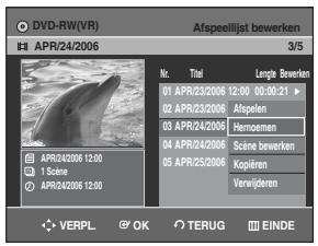 SAMSUNG DVD-R129 - Druk op de ▲▼ toetsen om Hernoemen te selecteren en druk verrolgens op de OK toets. - 1