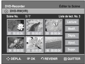 SAMSUNG DVD-R129 - Déplacer une scène (changer une scène de position) - 4