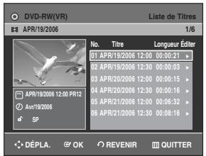 SAMSUNG DVD-R129 - Utilisation de la touche TITLE LIST - 2