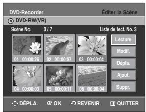 SAMSUNG DVD-R129 - Déplacer une scène (changer une scène de position) - 1
