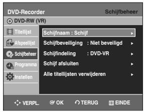 SAMSUNG DVD-R129 - Ga met de ▲▼▲▶ toetsen maar Opslaan en druk op de OK toets. De schijf heeft nu de ingetoetste naam. - 1