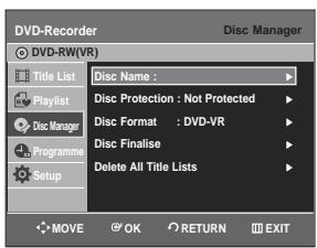 SAMSUNG DVD-R129 - ■ Editing the Disc Name - 4
