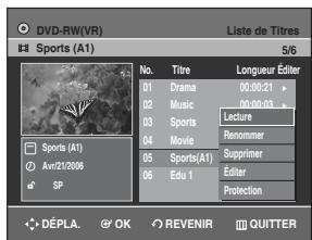 SAMSUNG DVD-R129 - Utilisation de la touche TITLE LIST - 2