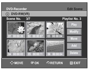 SAMSUNG DVD-R129 - Moving a Scene (Changing the Position of a Scene) - 1