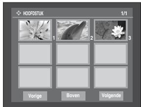 SAMSUNG DVD-R129 - U geeft de gemaaakte hoofdstukken wee. door de schijf te voltooien (zie pagina 84) en op de toets DISC MENU te drukken. Het hoofdstukmenu verschijnt. - 1