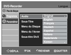 SAMSUNG DVD-R129 - Configuration des options de langue - 4