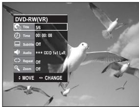 SAMSUNG DVD-R129 - Using the MENU button - 8