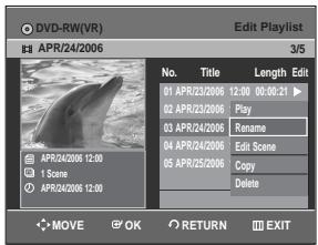 SAMSUNG DVD-R129 - Press the  buttons to select Rename, then press the OK button. - 1