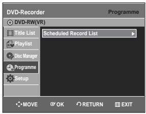 SAMSUNG DVD-R129 - Editing the Scheduled Record List - 3
