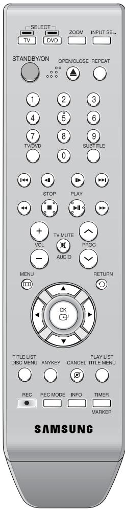 SAMSUNG DVD-R129 - De afstandsbediening instellen - 1