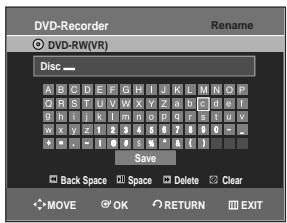 SAMSUNG DVD-R129 - ■ Editing the Disc Name - 6