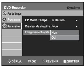 SAMSUNG DVD-R129 - Configuration de l'enregistrement rapide - 4
