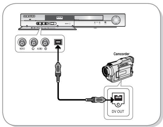 SAMSUNG DVD-R129 - Situation 2 : Een camcorder op de DV IN-aansluiting aansluiten (alleen DVD-R130, R131) - 1