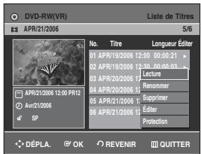 SAMSUNG DVD-R129 - Utilisation de la touche TITLE LIST - 3