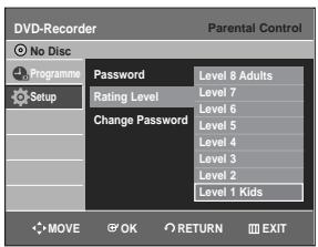 SAMSUNG DVD-R129 - About the Rating Level - 2