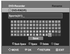 SAMSUNG DVD-R129 - Press the  buttons to select the desired characters, then press the OK button. - 1