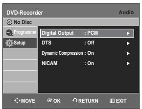 SAMSUNG DVD-R129 - Press the  buttons to select Setup, then press the OK or  button. - 2
