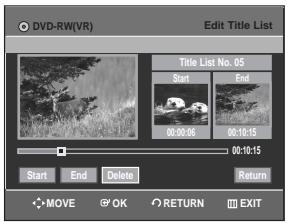 SAMSUNG DVD-R129 - Using the TITLE LIST button - 6