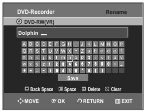 SAMSUNG DVD-R129 - Press the  buttons to select Rename, then press the OK button. - 2