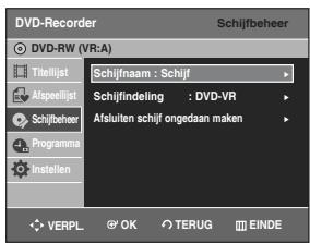 SAMSUNG DVD-R129 - Druk op de ▲▼ toetsen om Schijffbeheer te selecteren en druk verwolgens op de OK of ▷ toets. - 1