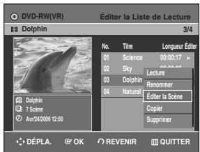 SAMSUNG DVD-R129 - Appuyez sur les touches ▲▼ pour sélectionner editor la scène, puis appuyez sur la touche OK. - 1