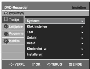 SAMSUNG DVD-R129 - Druk op de toetsen om Instellen te selectoren en druk op OK of op de toets button. - 1
