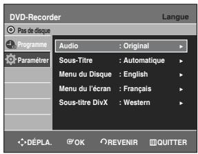 SAMSUNG DVD-R129 - Configuration des options de langue - 3