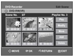 SAMSUNG DVD-R129 - Moving a Scene (Changing the Position of a Scene) - 2