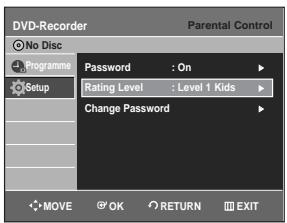 SAMSUNG DVD-R129 - About the Rating Level - 1