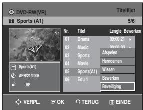 SAMSUNG DVD-R129 - Druk op de toetsen om Beveiliging te selecteren en druk op OK of toets. - 1